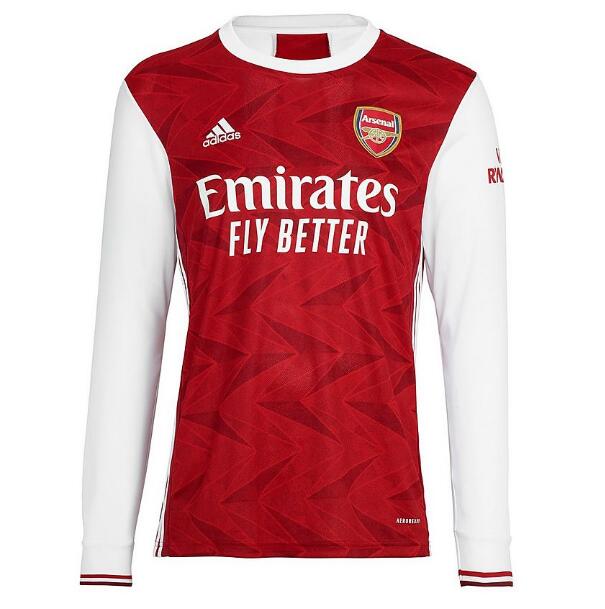 Arsenal Long Sleeve Home Kit Soccer Jersey 2020/21